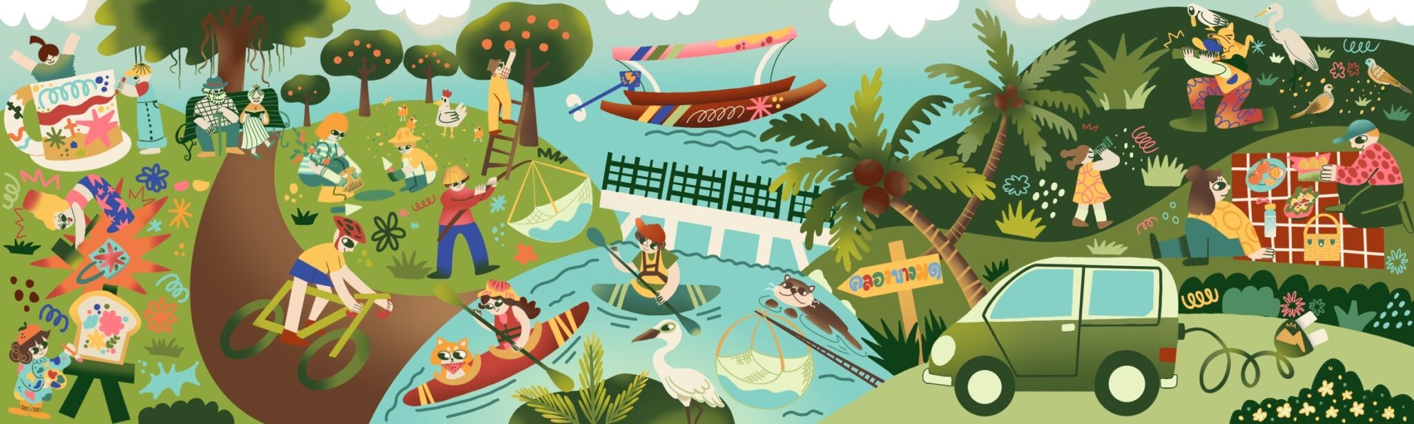 ศิลปะบนกำแพงแบบโลว์คาร์บอน ริมคลองบางมด